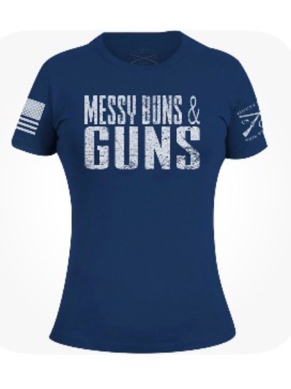Grunt Style Blue Short-Sleeve 'Messy Buns & Guns' Graphic Tee